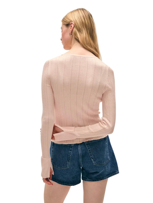White + Warren - Ribbed Cuff Top
