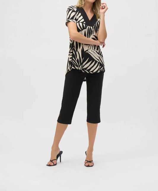 Joseph Ribkoff - Tropical Print Short Sleeve Top