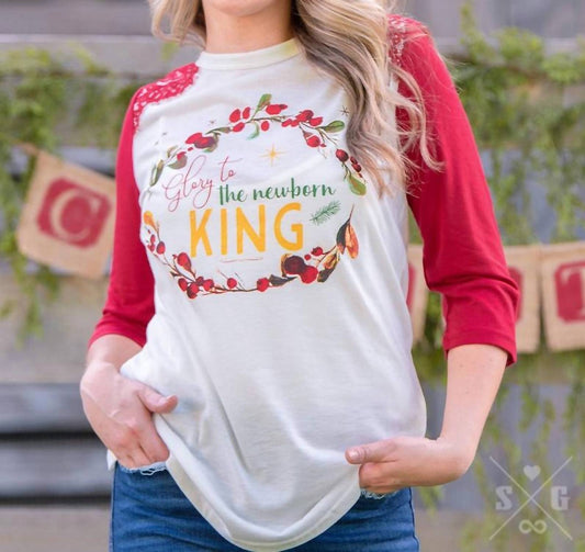 Southern Grace - Hail To The King Baseball Jersey With Lace Accent Christmas Shirts Small