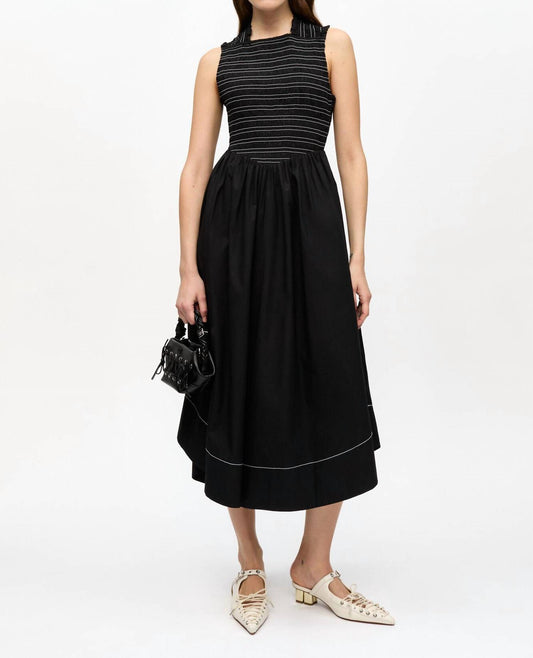 Ganni - Washed Stretch Smock Midi Dress