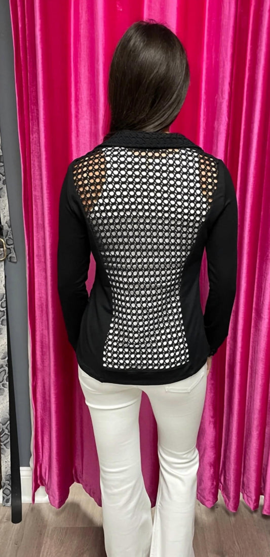 Pete - Blazer With Crochet Back Top