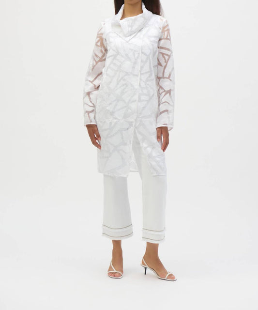 Joseph Ribkoff - Organza Abstract Print Cocoon Coat