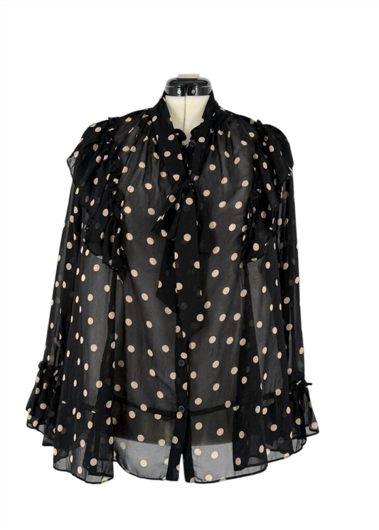 Trelise Cooper - Women's Sheer Polka Dot Ruffle Top