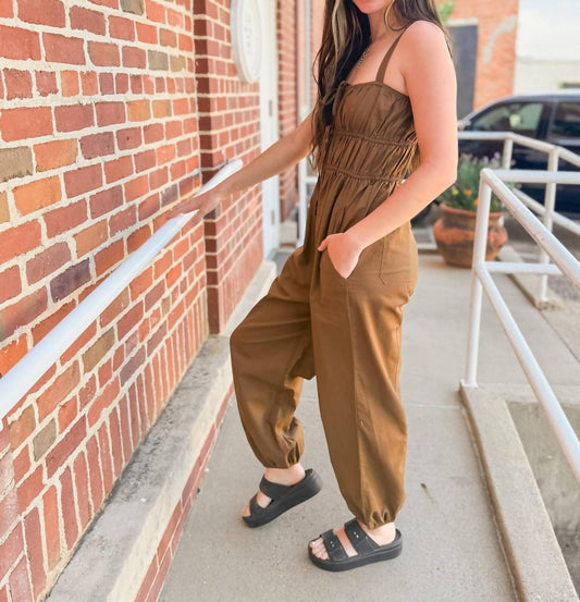 So Me - Melissa Shirred Jumpsuit