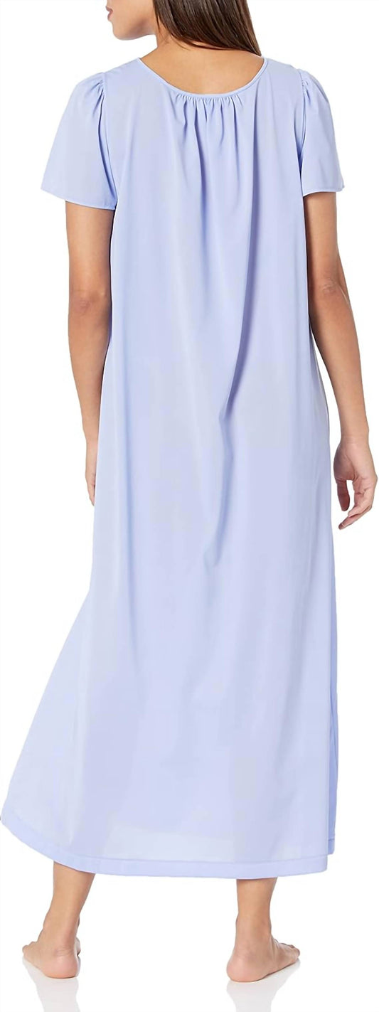 Shadowline Lingerie - Long Gown With Flower Petal Embroidery And Flutter Sleeves