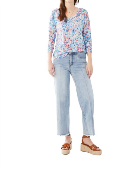 Fdj - Quarter Sleeve Scoopneck Top