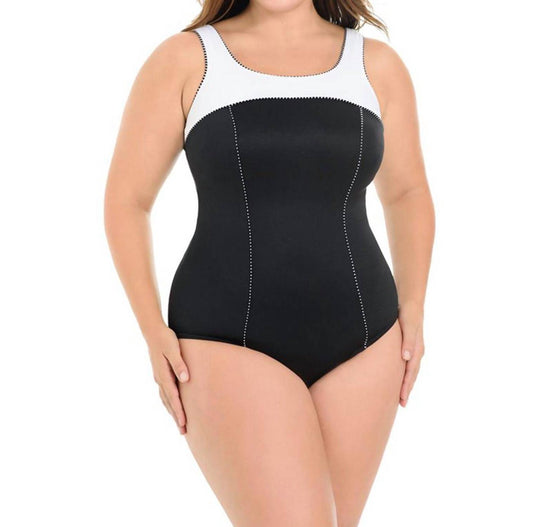 Miraclesuit - Colorblock Plus Size Touche Underwire One Piece Swimsuit