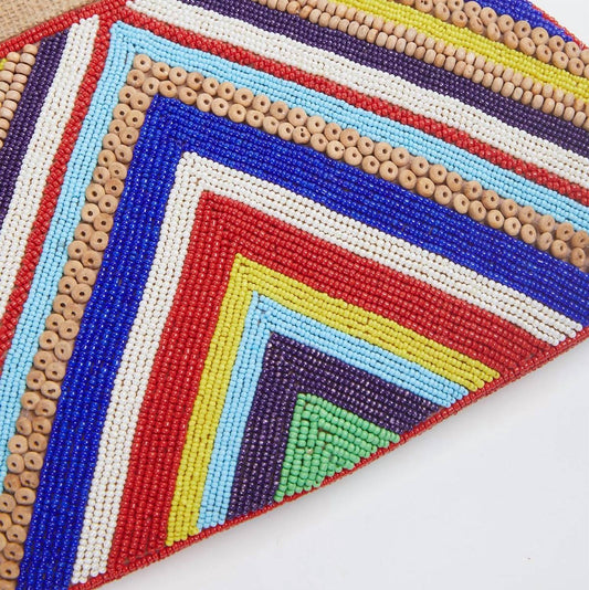 VEE HANDMADE BEADED CLUTCH BAG