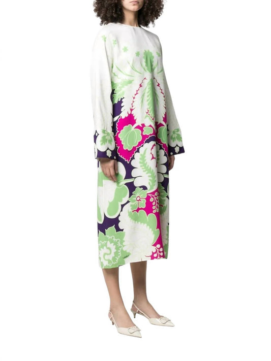 Valentino - Floral Print Silk Midi Dress