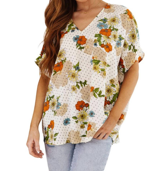 Jodifl - Good Morning Floral V-Neck Blouse