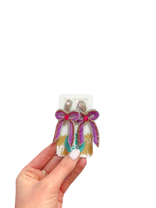 Taylor Shaye - Women's Beaded Bow Drop Earrings