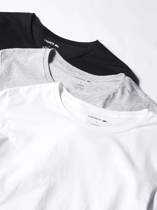 Lacoste - Men's Essentials Three Pack Crew Neck T Shirts Set