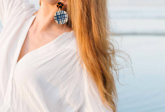 Sunshine Tienda - Plaid Ornament Earrings