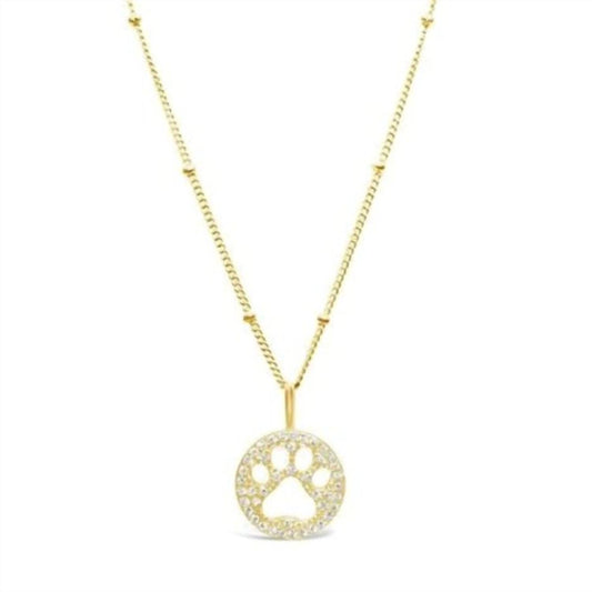 Stia - Charm & Chain Necklace Pave Paw