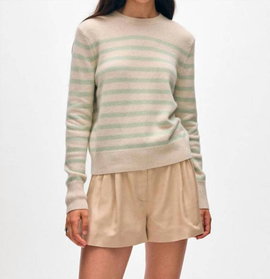 White + Warren - Cashmere Striped Crewneck Top