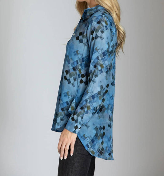 Apny - Half Button-up Pullover Tunic Top