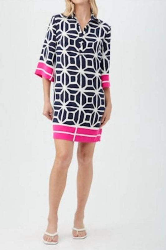 Trina Turk - Geometric Navy Tunic Dress