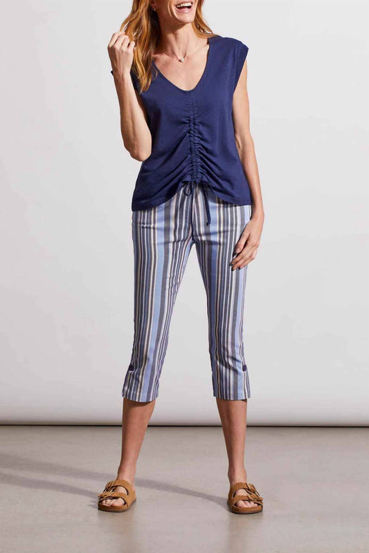 Tribal - Ruched V Neck Top