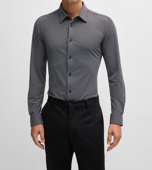 Hugo Boss - Slim Fit Technical Stretch Monogram Shirt