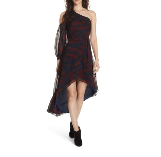 Joie - Silk One Shoulder Camo Print Asymmetrical Dress