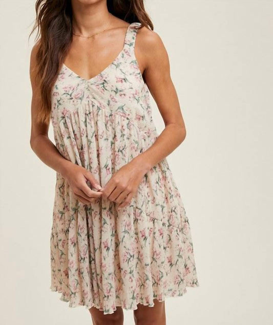 Wishlist - Pleated Floral Mini Dress