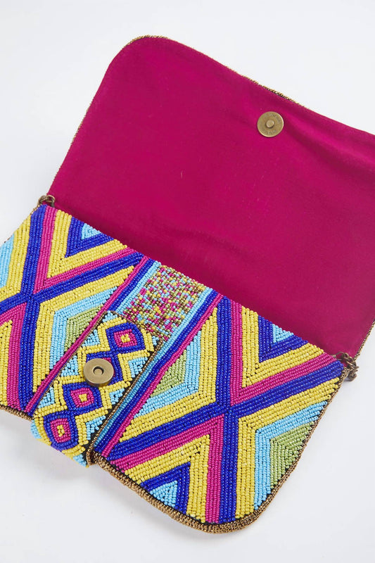 HEERA HANDMADE BEADED SHOULDER CLUTCH BAG
