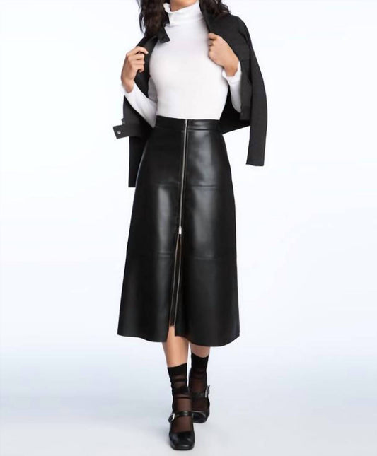 Elliott Lauren - Faux Leather Skirt With Zipper