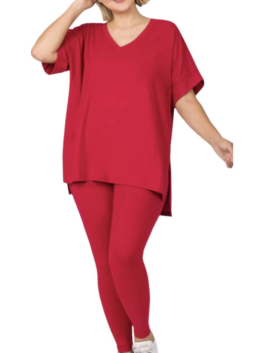 Zenana - Top And Leggings Set