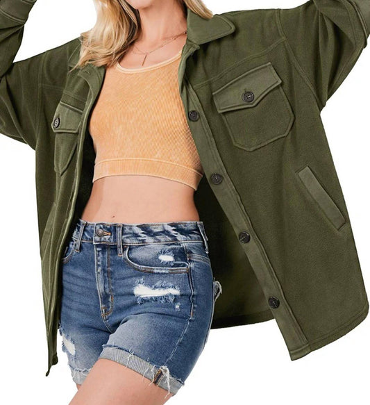 Zenana - Basic Fleece Shacket