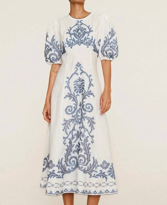 Alemais - Hazel Embroidered Midi Dress