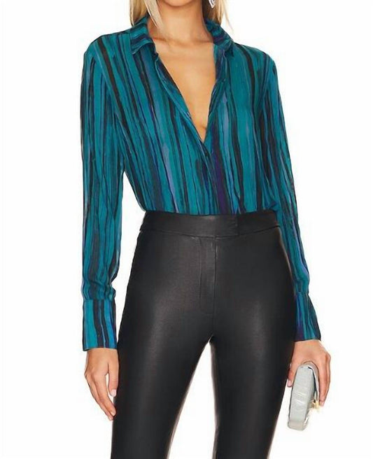 Bella Dahl - Teal Stripe Top