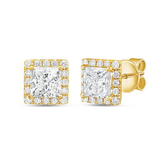 Diana M Jewels - Women's Princess Lab-Grown Diamond Stud Earrings (5.00 Ct) - Statement