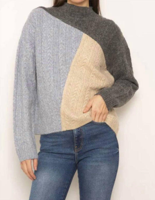Central Park West - Myles Tri Tone Mock Neck Sweater