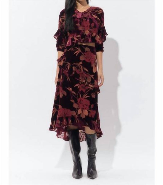 Adelyn Rae - ryanne flutter velvet skirt