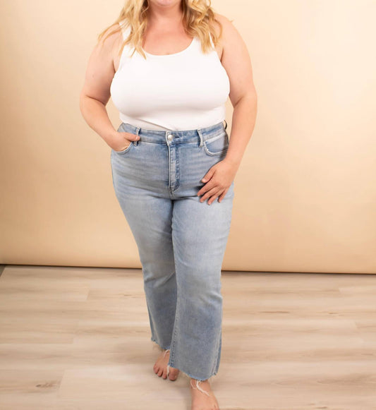 Vervet By Flying Monkey - Lovervet Raw Hem High Rise Kick Flare Jeans