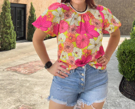 Thml - Summer Blooms Puff Sleeve Blouse