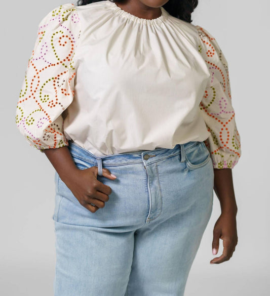 Emily Lovelock - Lilly 3/4 Sleeve Pullover Blouse - Plus