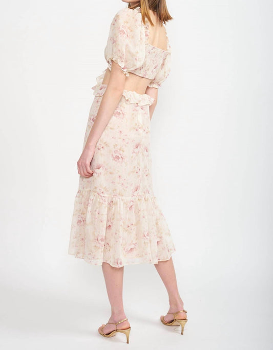 En Saison - Kika Floral Cut Out Midi Dress