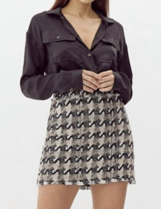 Greylin - LENNY HOUNDSTOOTH TWEED MINI SKIRT
