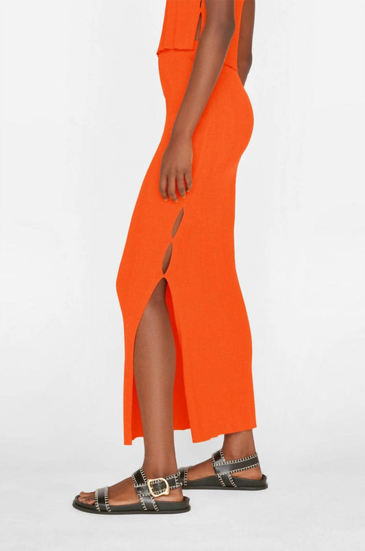 Frame - Mixed Rib Cutout Maxi Skirt