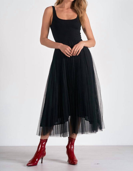 Elan - Bradshaw Tulle Tank Midi Dress