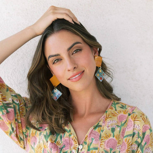 Sunshine Tienda - Burnt Teja Drop Earrings