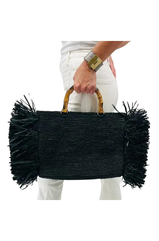 Baldiz - Sage Raffia Hand Bag