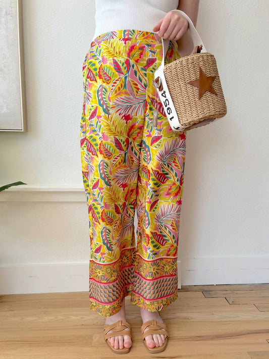 Karlie - Tropical Satin Pants