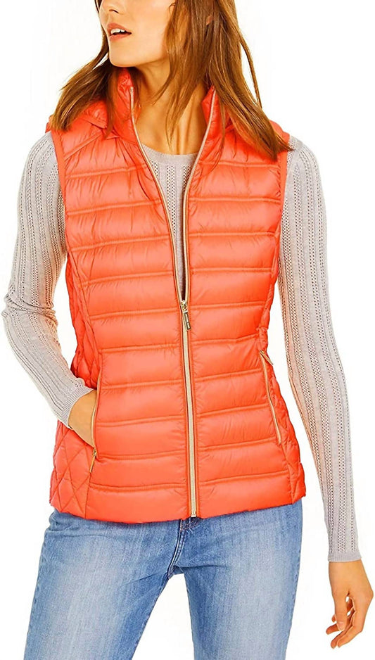 Down Puffer Vest Jacket with Removable Hood
