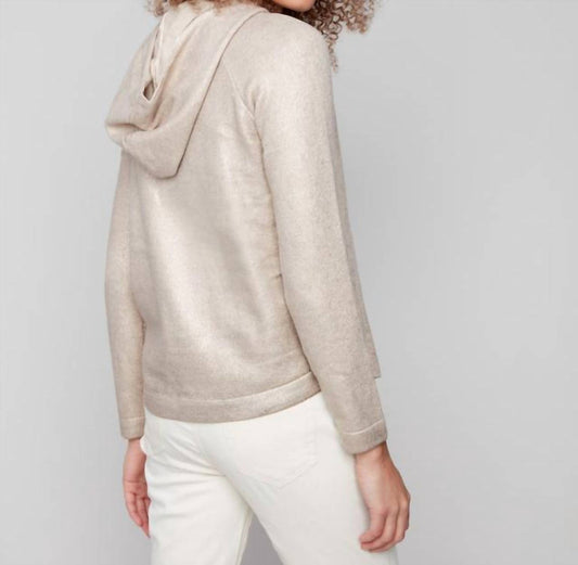Charlie B - Metallic Knit Hoodie Sweater