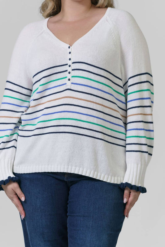 Nic + Zoe - Maritime Stripe Sweater - Plus