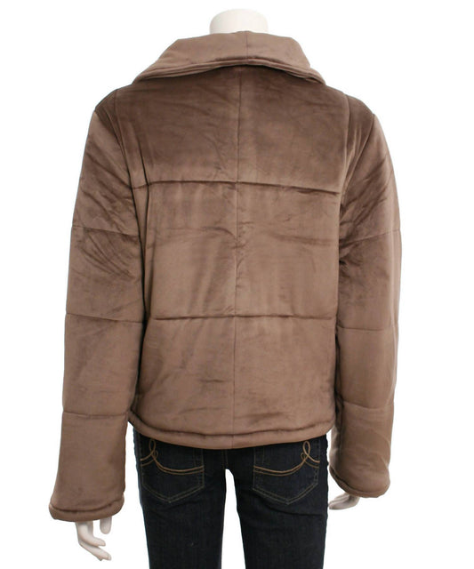 Hyfve - Women's Shawl Collar Asymmetrical Puffer Coat