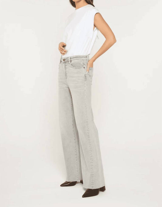 Mica Denim - Super High Wide Leg With Raw Hem Pants