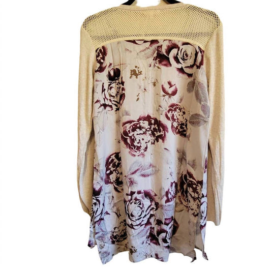 Mystree - Women's Floral Long Sleeve Tunic Cardigan